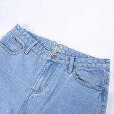 High Waisted Back Zipper Jeans