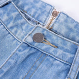 High Waisted Back Zipper Jeans