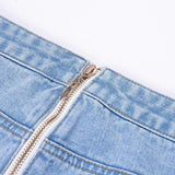 High Waisted Back Zipper Jeans