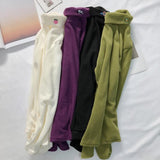 Embroidered Turtleneck Fleece Sweater