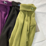 Embroidered Turtleneck Fleece Sweater