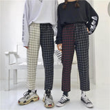 Two Tone Grid Plaid Trousers