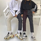 Two Tone Grid Plaid Trousers