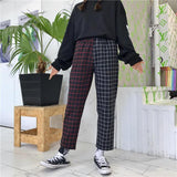 Two Tone Grid Plaid Trousers
