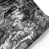 Snake Print Straight Trousers