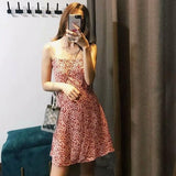 Red Floral Spaghetti Strap Dress