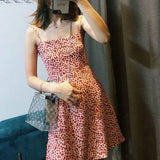 Red Floral Spaghetti Strap Dress