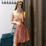 Red Floral Spaghetti Strap Dress