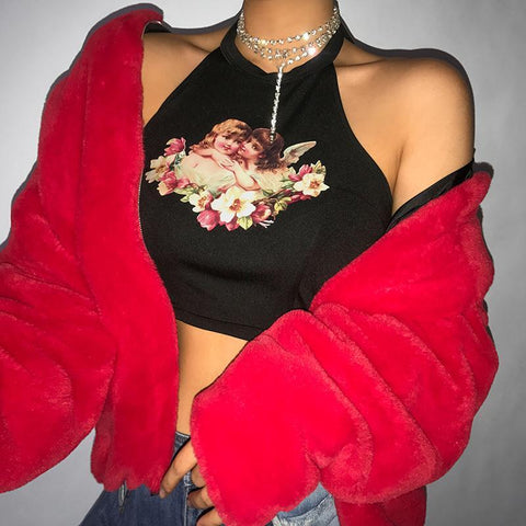 Black Angel Halter Top