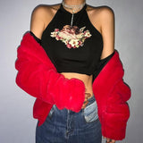 Black Angel Halter Top