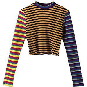 Deconstructed Knitted Striped Sweater