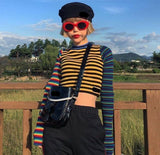 Deconstructed Knitted Striped Sweater