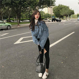Cropped Buttoned Denim Jacket