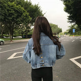 Cropped Buttoned Denim Jacket