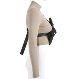 Khaki Turtleneck With Detachable Tactical Shoulder Bags