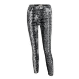 Snake Print Straight Trousers