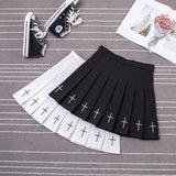 Embroidered Pleated Cross Skirt