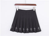 Embroidered Pleated Cross Skirt