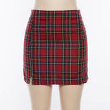Red Plaid Mini Skirt