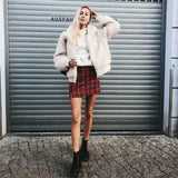 Red Plaid Mini Skirt