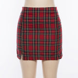 Red Plaid Mini Skirt