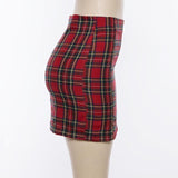 Red Plaid Mini Skirt