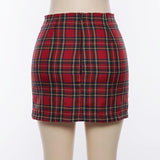 Red Plaid Mini Skirt