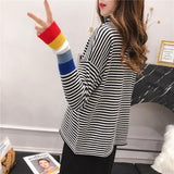 Rainbow Cuff Turtleneck Sweater
