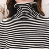 Rainbow Cuff Turtleneck Sweater
