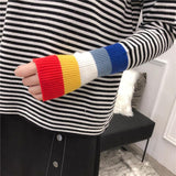 Rainbow Cuff Turtleneck Sweater