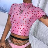 Mesh Hearts Top