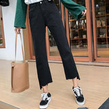Straight Black Cut Denim