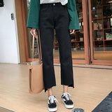 Straight Black Cut Denim