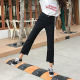Straight Black Cut Denim