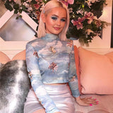 "Angels In The Sky" Mesh Top