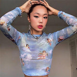 "Angels In The Sky" Mesh Top