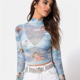 "Angels In The Sky" Mesh Top