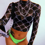 Barbed Wired Meshed Top