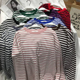 Classic Oversized Cotton Striped Long Sleeve Shirt