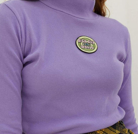 "Sick Sad World" Mock Turtleneck Crop Top