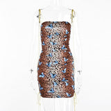 Leopard Bufferfly Mini Dress