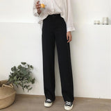 High Waist Straight Leg Trousers