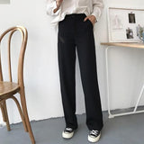 High Waist Straight Leg Trousers