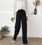 High Waist Straight Leg Trousers