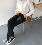 High Waist Straight Leg Trousers