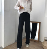 High Waist Straight Leg Trousers