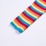 Ribbed Rainbow Turtleneck Sweater