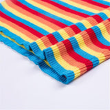 Ribbed Rainbow Turtleneck Sweater