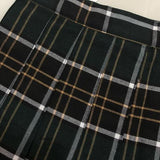 High Waisted Green Tartan Pleated Skirt