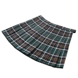 High Waisted Green Tartan Pleated Skirt